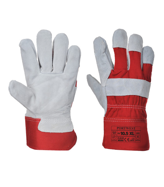 Gant docker premium de travail Rouge Portwest