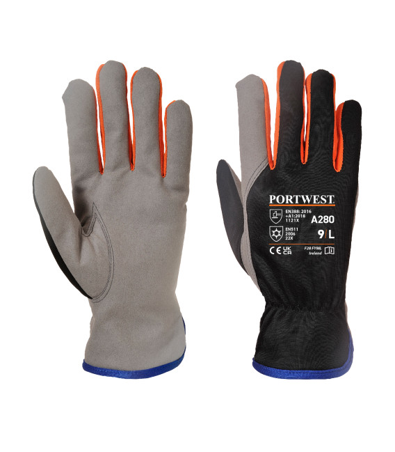 Gant wintershield de travail Noir/Orange Portwest