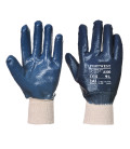 Gant nitrile, poignet tricot de travail Bleu Portwest