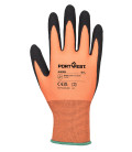 Gant dermi-grip npr15 nitrile sablé de travail Orange/Noir Portwest