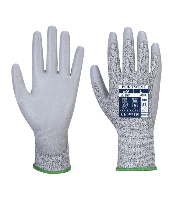 Gant paume pu coupure b de travail Gris Portwest