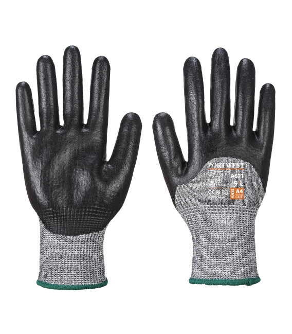 Gant mousse nitrile anticoupure, enduit 3/4 de travail Noir Portwest