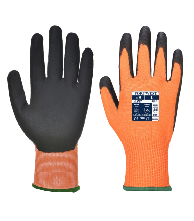 Gant pu vis-tex coupure d de travail Orange/Noir Portwest