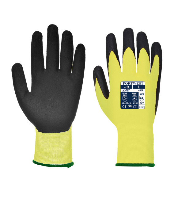Gant pu vis-tex coupure d de travail Jaune/Noir Portwest
