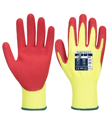 Gant vis-tex anticoupure hr - nitrile de travail Jaune/Rouge Portwest