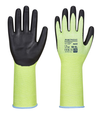 Gant coupe verte longue poignet de travail Vert/Noir Portwest