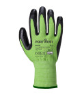 Gant greencut mousse nitrile coupure d de travail Vert/Noir Portwest
