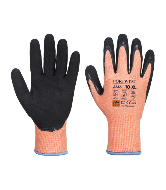 Gant hiver vis-tex hr cut nitrile de travail Orange/Noir Portwest