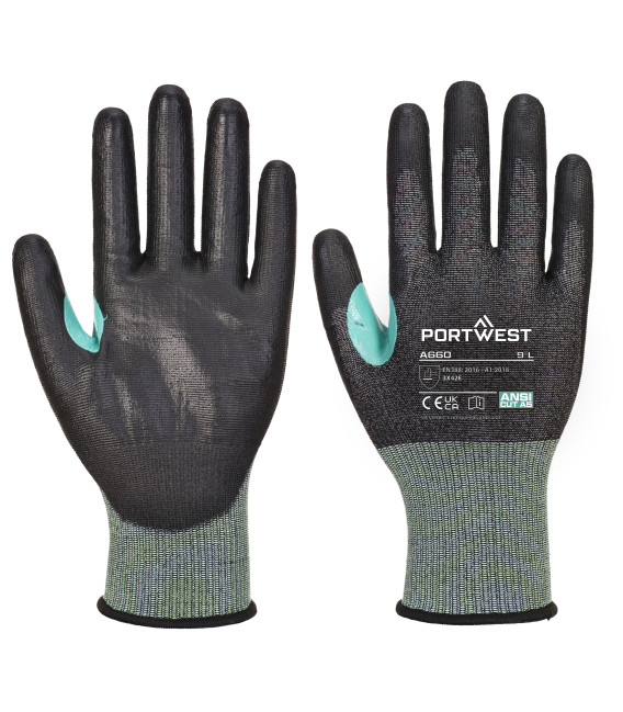 Gant anti-coupure en pu vhr18 de travail Noir Portwest