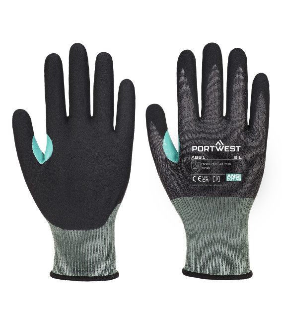 Gant anti coupure en mousse nitrile vhr18 de travail Noir Portwest