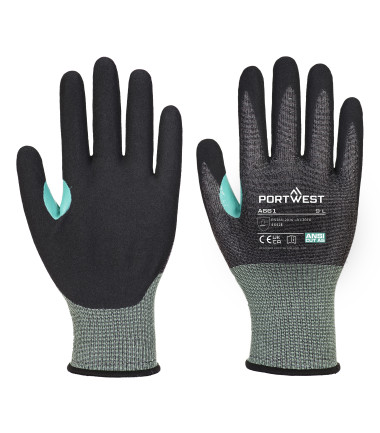 Gant anti coupure en mousse nitrile vhr18 de travail Noir Portwest
