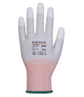 Gant paume enduite pu esd - paquet de 12 de travail Gris/Blanc Portwest