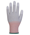 Gant paume enduite pu esd - paquet de 12 de travail Gris/Blanc Portwest