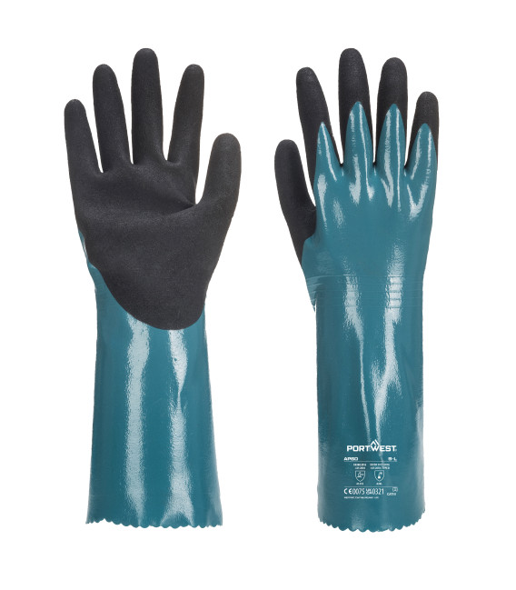 Gant manchette sandy grip lite de travail Bleu/Noir Portwest