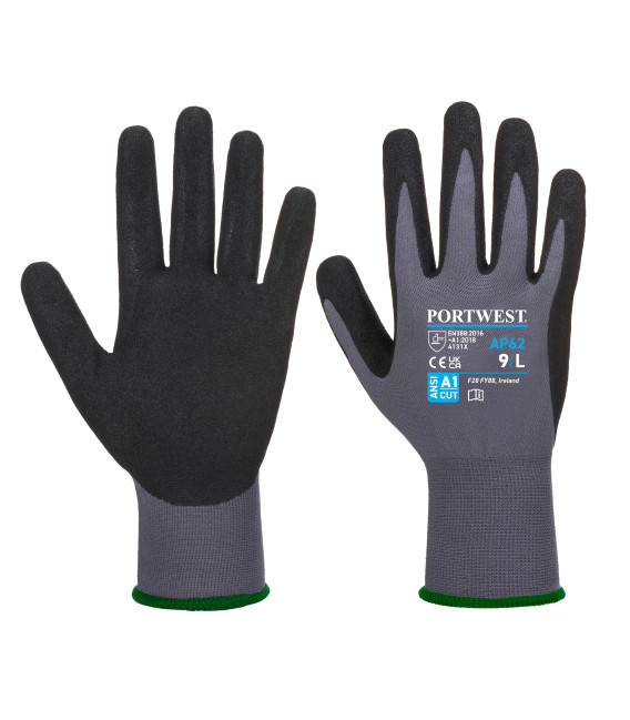 Gant dermiflex aqua de travail Gris/Noir Portwest
