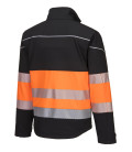 Veste softshell pw3 haute visibilité classe 1 de travail Noir/Orange Portwest