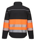 Veste softshell pw3 haute visibilité classe 1 de travail Noir/Orange Portwest
