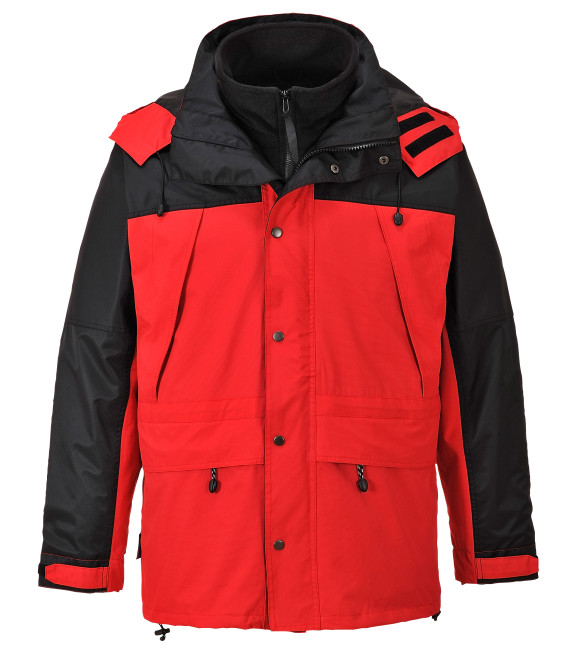 Veste respirante orkney 3 en 1 de travail Rouge Portwest