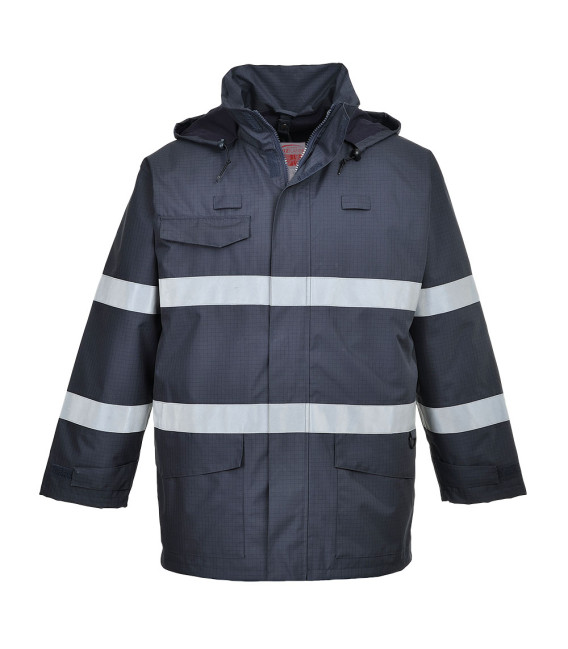 Parka pluie multirisques bizflame de travail Bleu Portwest