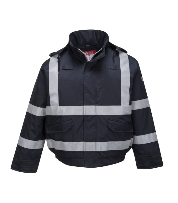 Blouson chaud bizflame pluie fr multi protection de travail Bleu Portwest