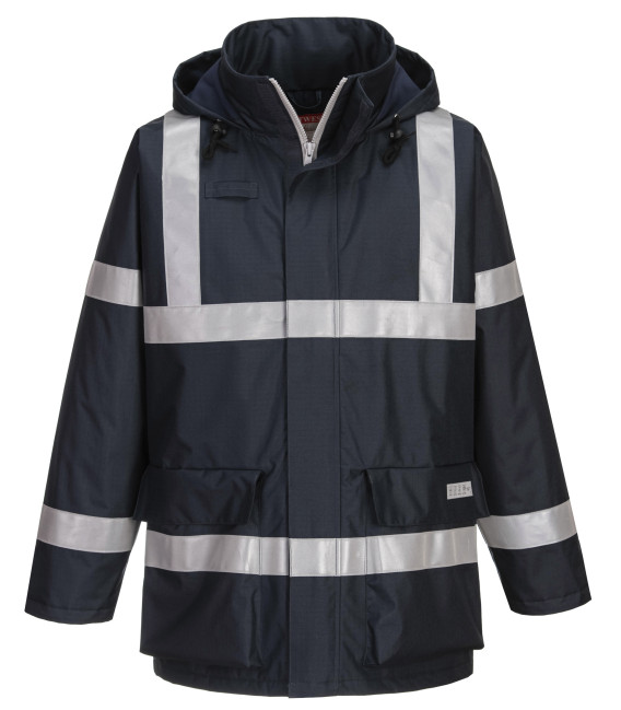 Veste de pluie fr anti-statique bizflame de travail Bleu Portwest