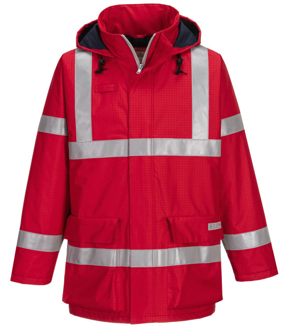 Veste de pluie fr anti-statique bizflame de travail Rouge Portwest
