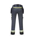 Pantalon dx4 poches flottantes démontables de travail Gris Métal Portwest