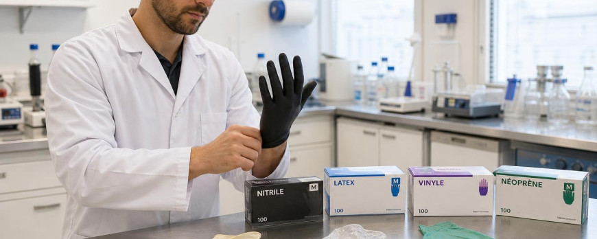 Gants nitrile vs latex vs vinyle : le comparatif complet